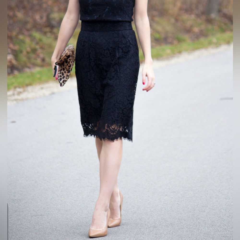 🏷️ J. Crew Women's Floral Lace Pencil Skirt New With Tag